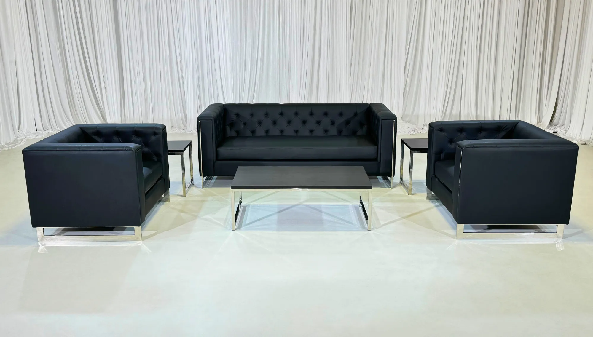 METRO CHROME SOFA GROUPING 2 - BLACK