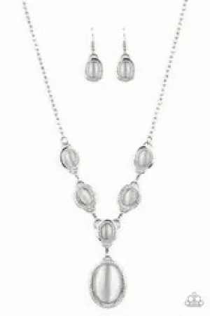 Metro Medallion - White Necklace