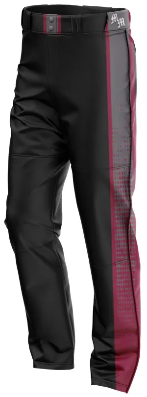 METRO WEST MAYHEM FDS Baseball Pants with Side Panels (BLACK)