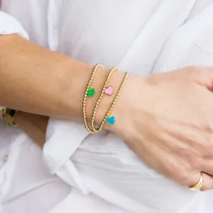 Mini Enamel Heart Bracelet