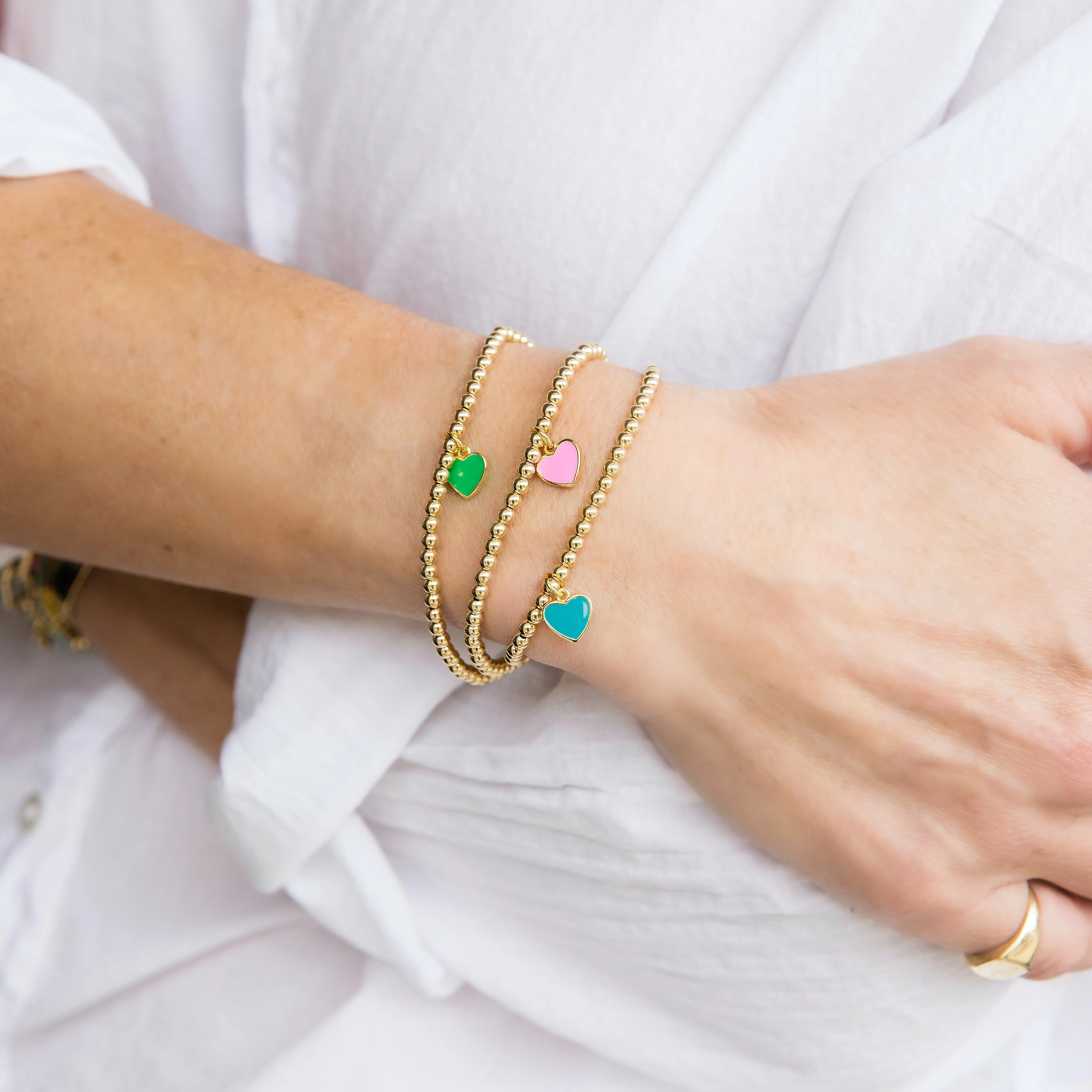Mini Enamel Heart Bracelet