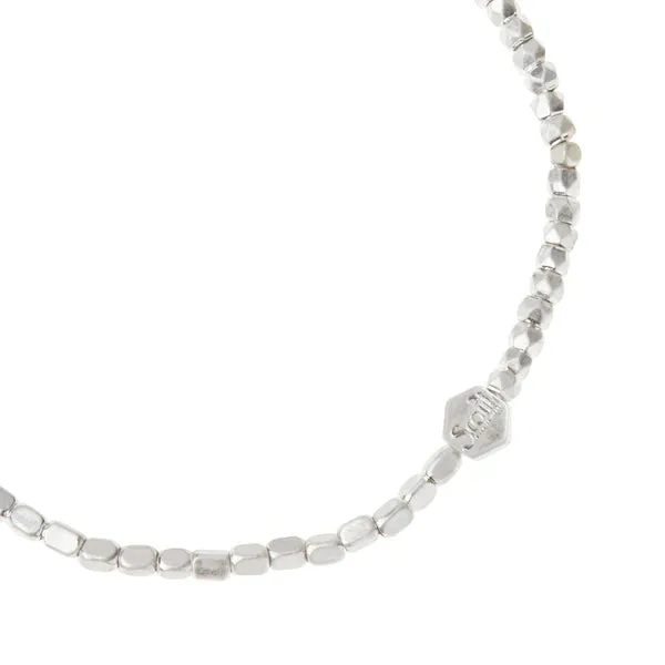 Mini Metal Stacking Bracelet Ball Beads - Silver