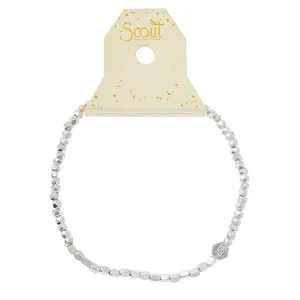 Mini Metal Stacking Bracelet Ball Beads - Silver