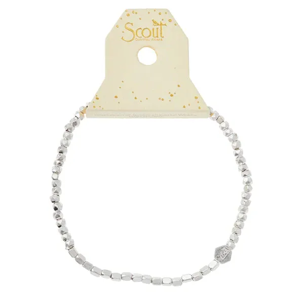 Mini Metal Stacking Bracelet Ball Beads - Silver