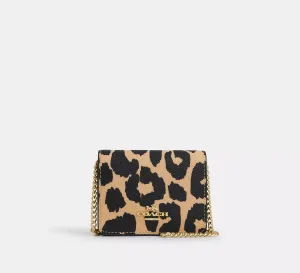 Mini Wallet On A Chain With Leopard Print