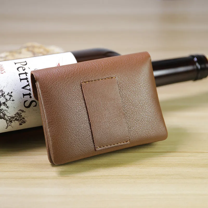 Mini Womens Black Leather Billfold Wallet Small Wallet with Coin Pocket Envelope Wallet for Ladies