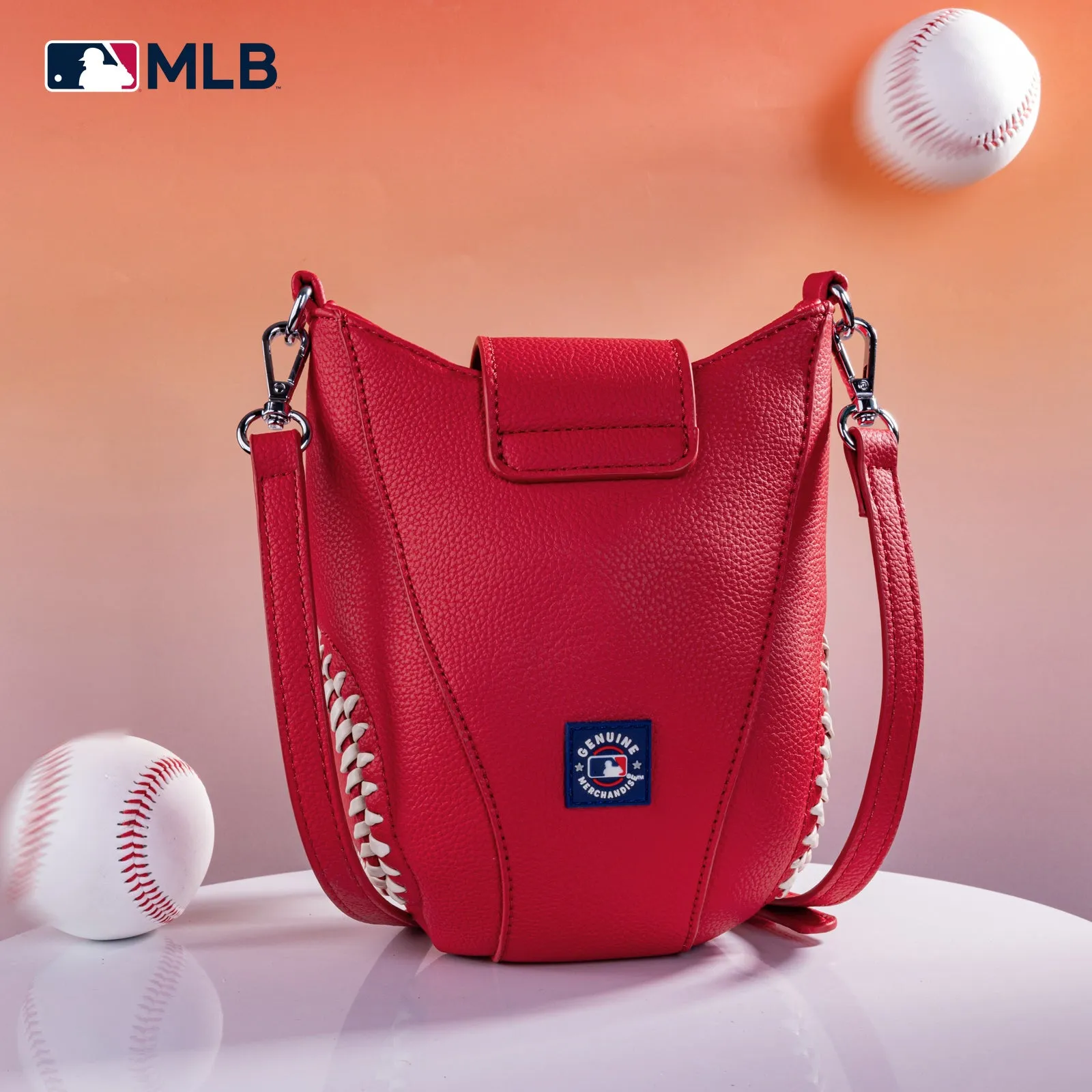MLB-NY105   MLB New York Yankees Team  Baseball Stitch Crossbody- Red