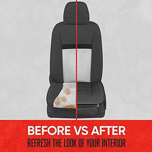 Motor Trend Black Faux Leather 2-Pack Car Seat Cushion for Front Seats, Padded Car Seat Protector with Storage Pockets, Premium Front Seat Covers for Cars, Interior Covers for Auto Truck Van SUV