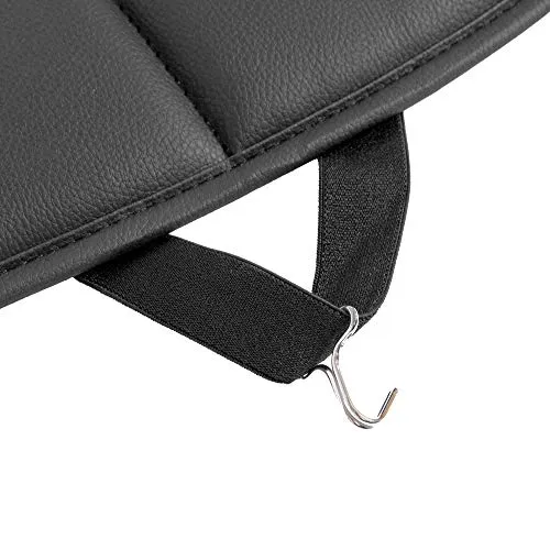 Motor Trend Black Faux Leather 2-Pack Car Seat Cushion for Front Seats, Padded Car Seat Protector with Storage Pockets, Premium Front Seat Covers for Cars, Interior Covers for Auto Truck Van SUV
