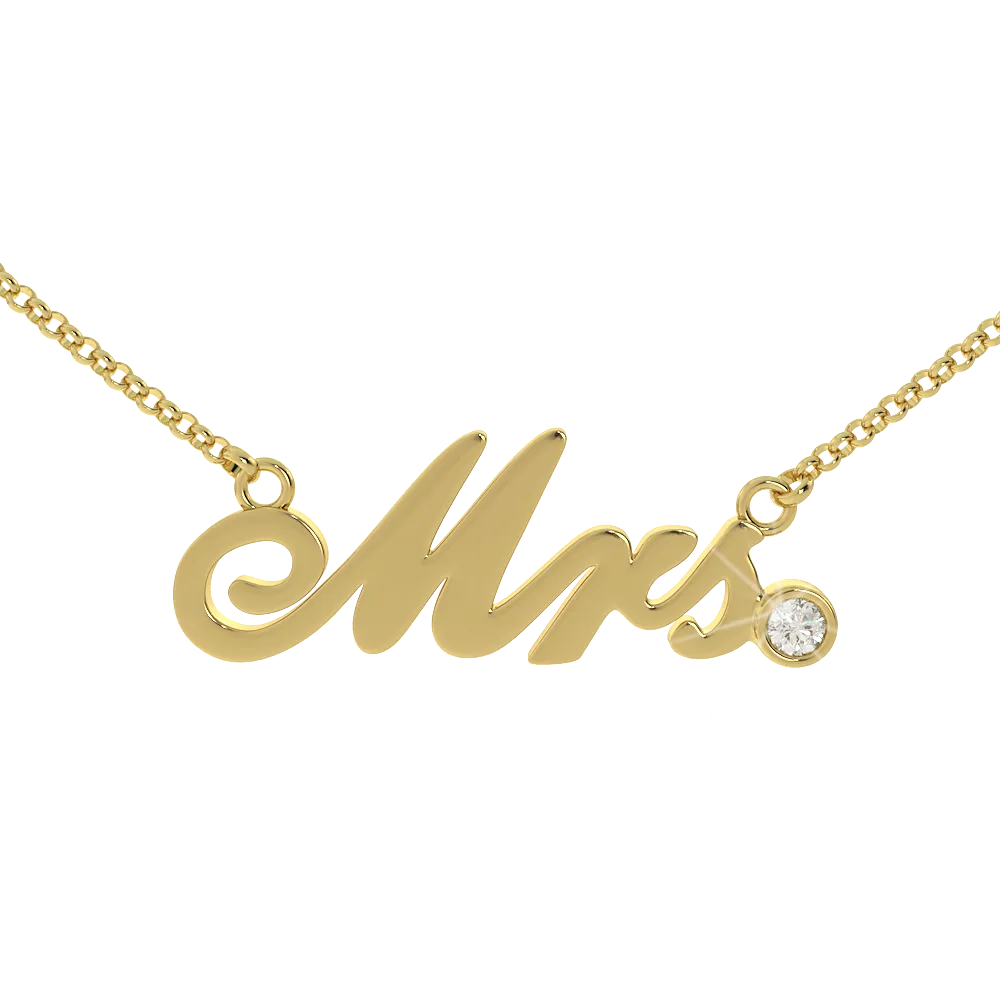 Mrs Birthstone Necklace - (.925 silver)