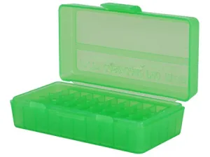 MTM FLIPTOP PISTOL AMMO CASE 50 RD - CLEAR GREEN