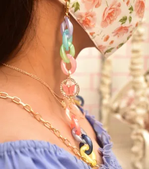 Multi Colour Butterfly Studded Mask Chain