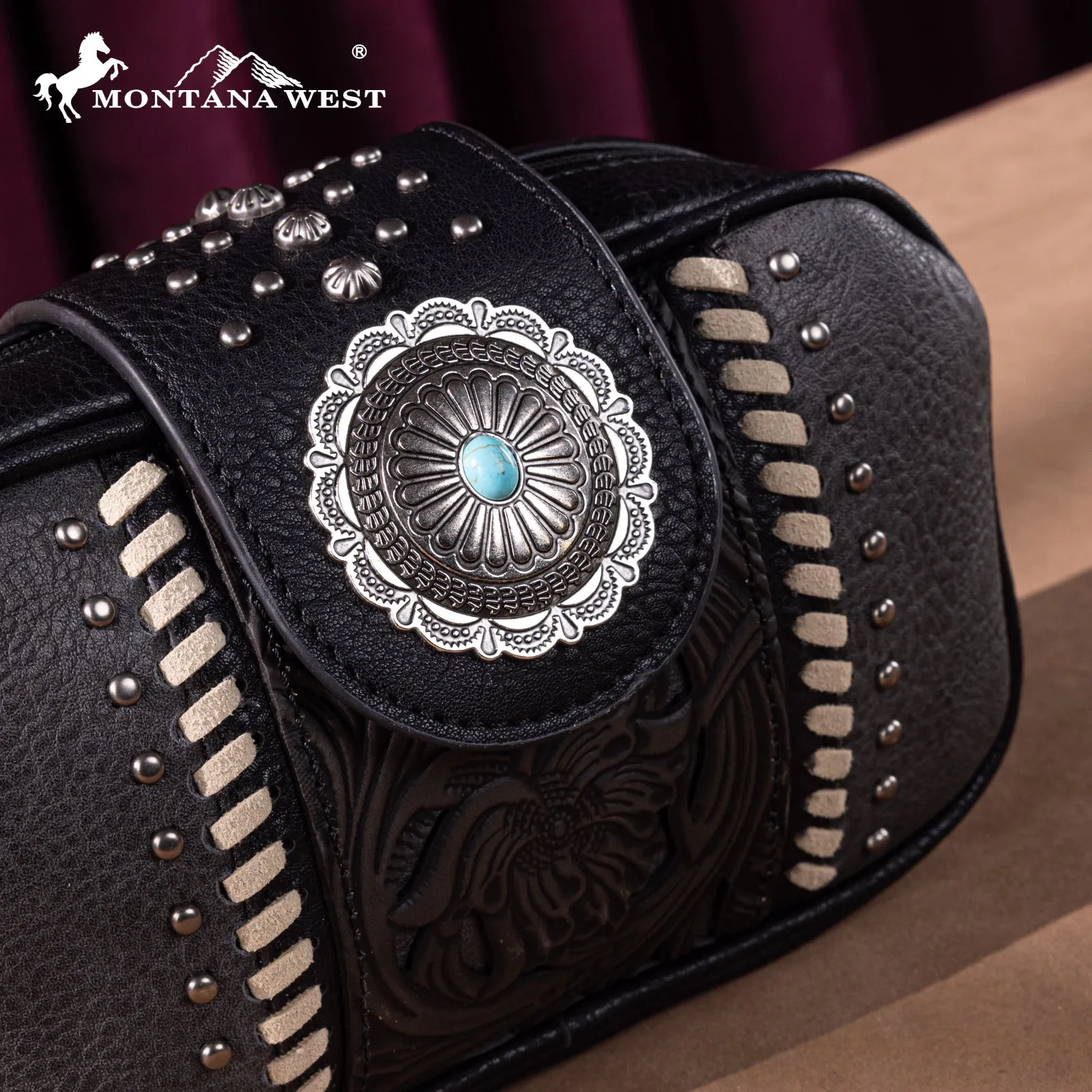 MW1322-8365 Montana West Tooled Collection Crossbody
