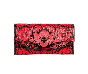 Myra Bag Tambrina Hand-tooled Wallet in Red