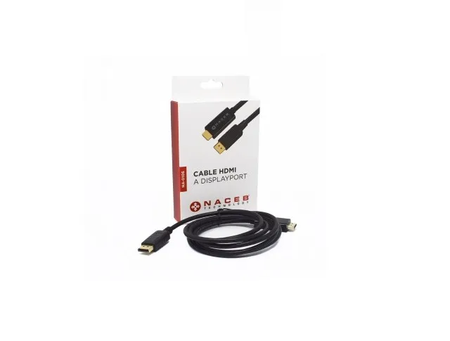 Naceb Na 0106 Cable Adaptador Hdmi A Displayport 1.8 Mts, Negro
