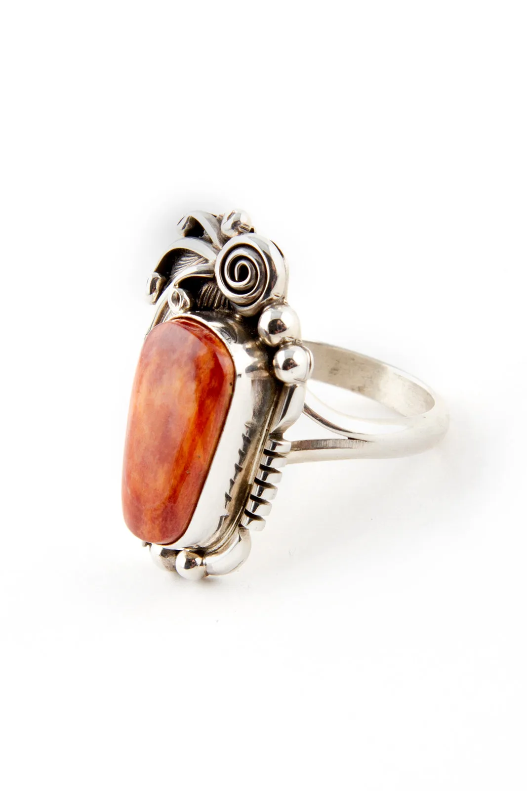 Navajo Applique Spiny Shell Ring (Size 7 ½)