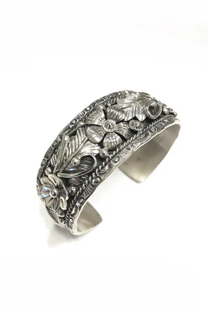 Navajo Sterling Silver Applique Cuff Bracelet