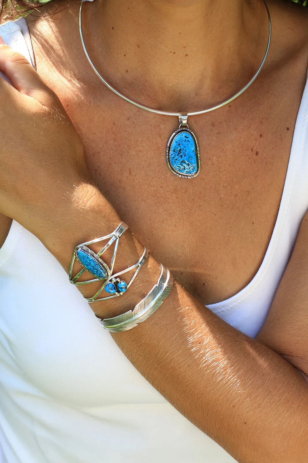 Navajo Sterling Silver Feather Cuff