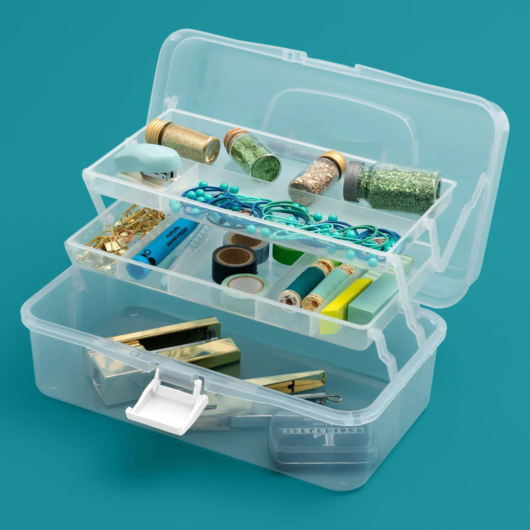 New American Crafts We R Craft Tool Box Translucent Plastic Storage-11.8"X6.7"X5.5" Case