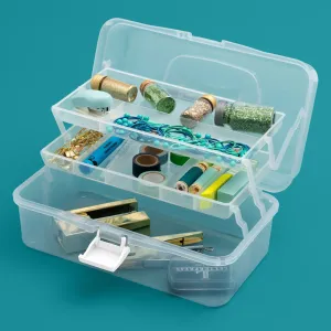 New American Crafts We R Craft Tool Box Translucent Plastic Storage-11.8"X6.7"X5.5" Case