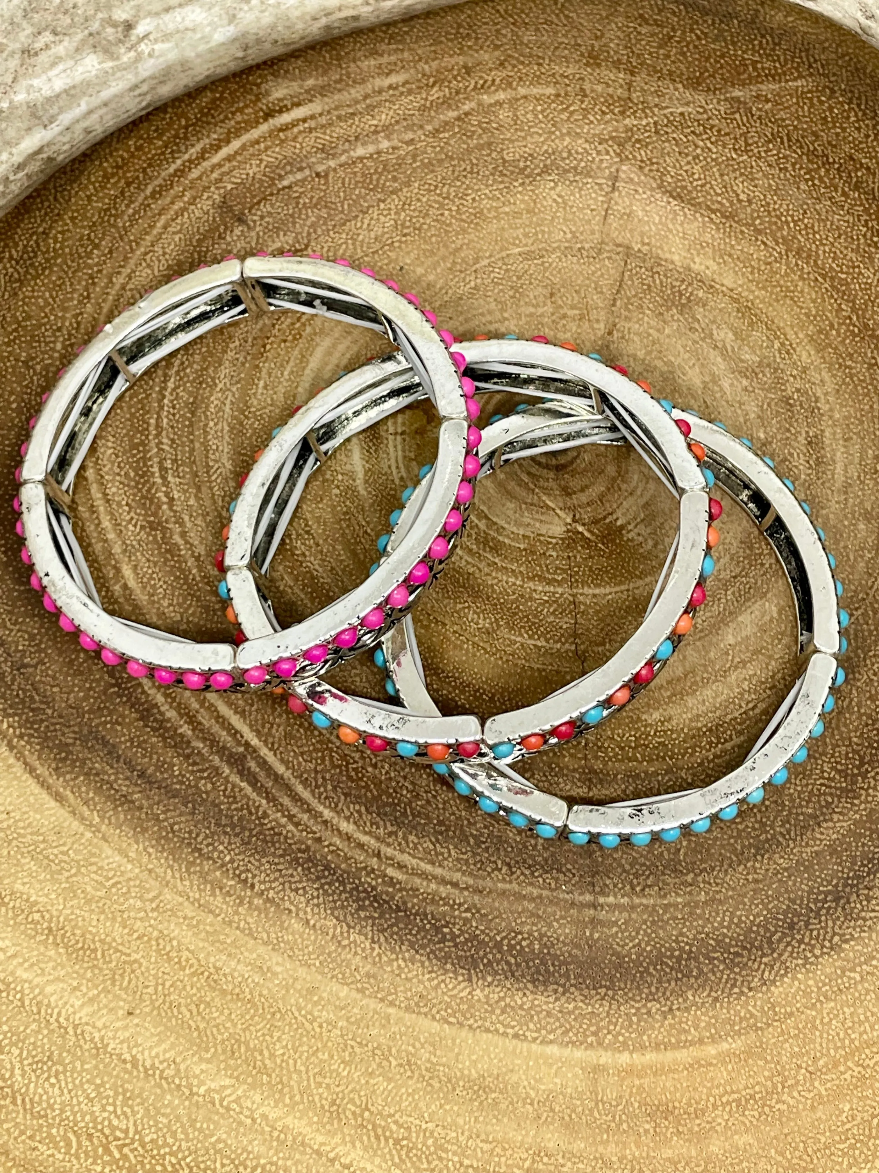 New Hampshire Stamped Stone Stretch Bracelet