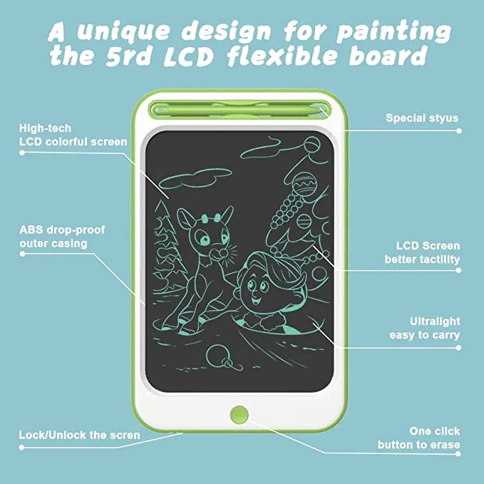 New Richgv LCD Writing Tablet 10 Inches Electronic Writing & Drawing Doodle Board with Memory Lock Digital Writing Pad for Age 3 