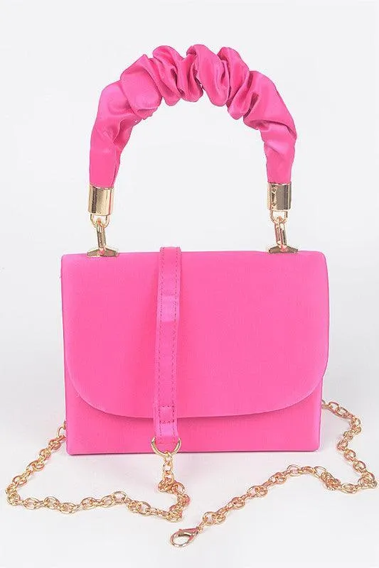 Nylon Wrinkle Handle Crossbody Bag