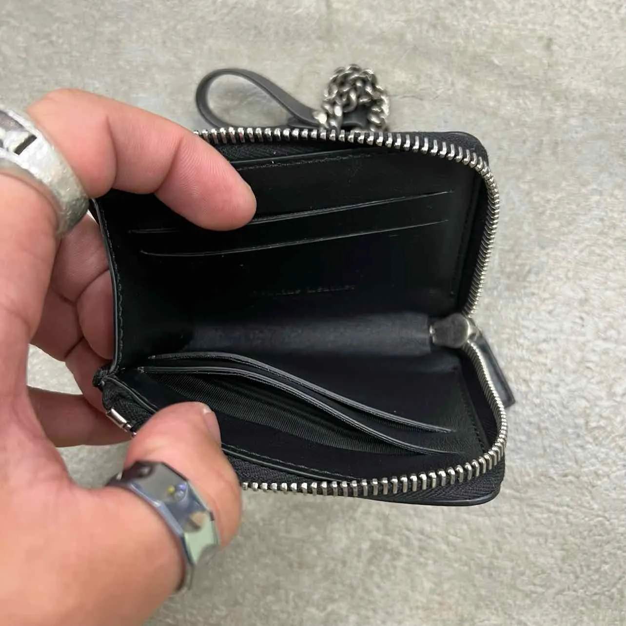 OFF-WHITE Chain Wallet "FOR MONEY" New Black