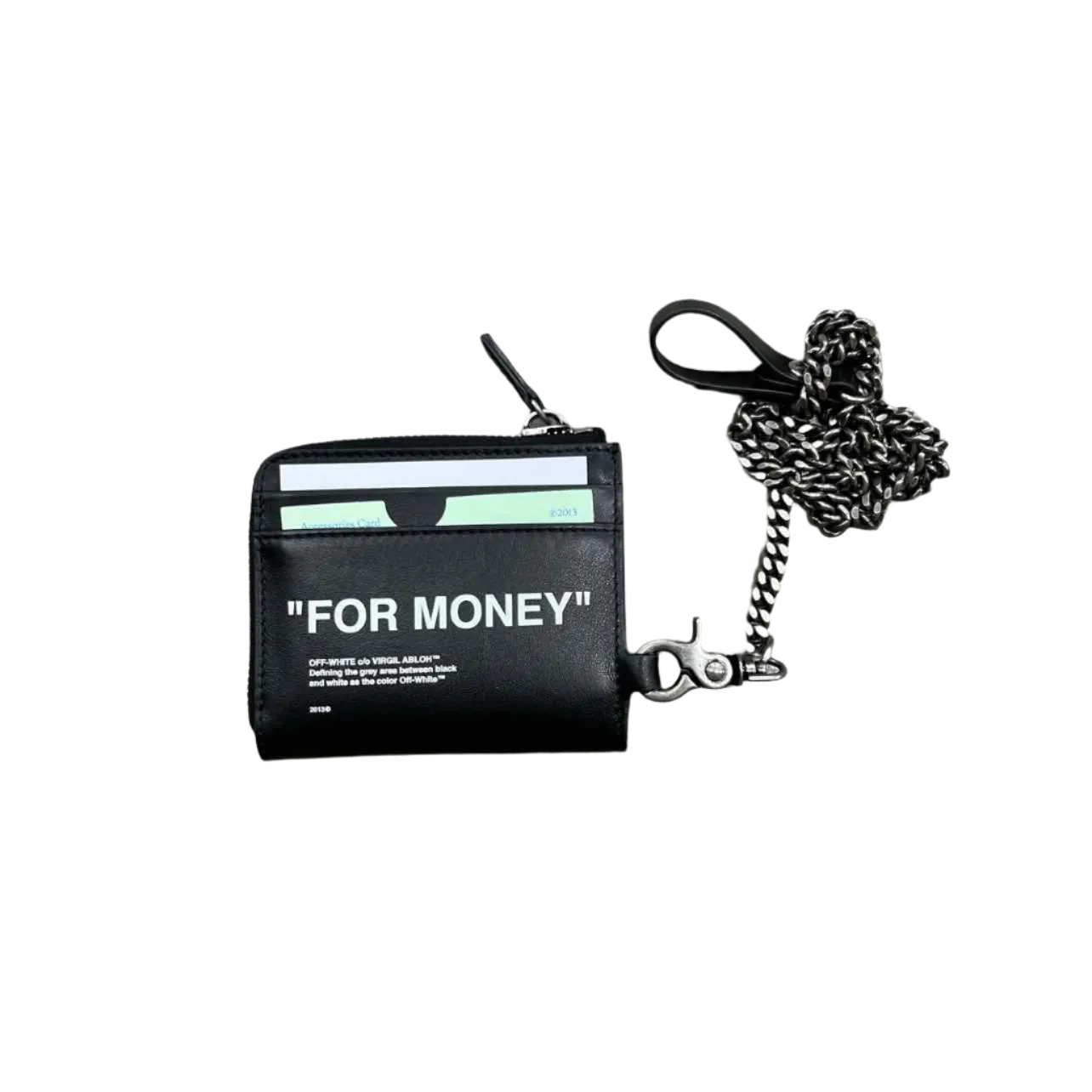 OFF-WHITE Chain Wallet "FOR MONEY" New Black