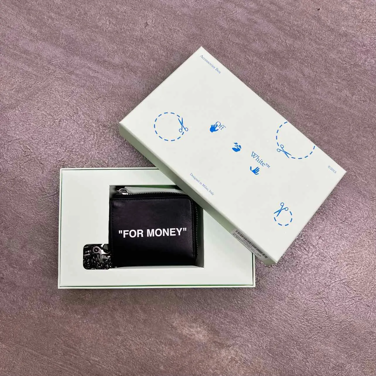 OFF-WHITE Chain Wallet "FOR MONEY" New Black
