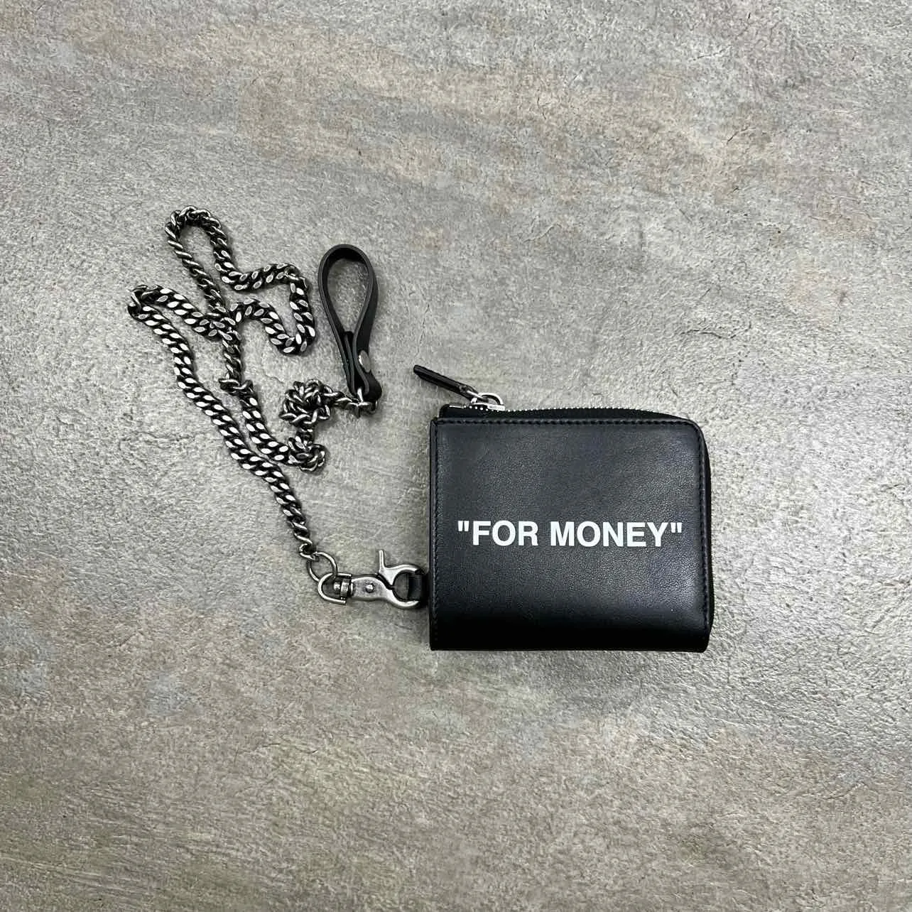 OFF-WHITE Chain Wallet "FOR MONEY" New Black