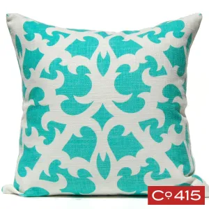 Open Trellis Pillow - Aqua