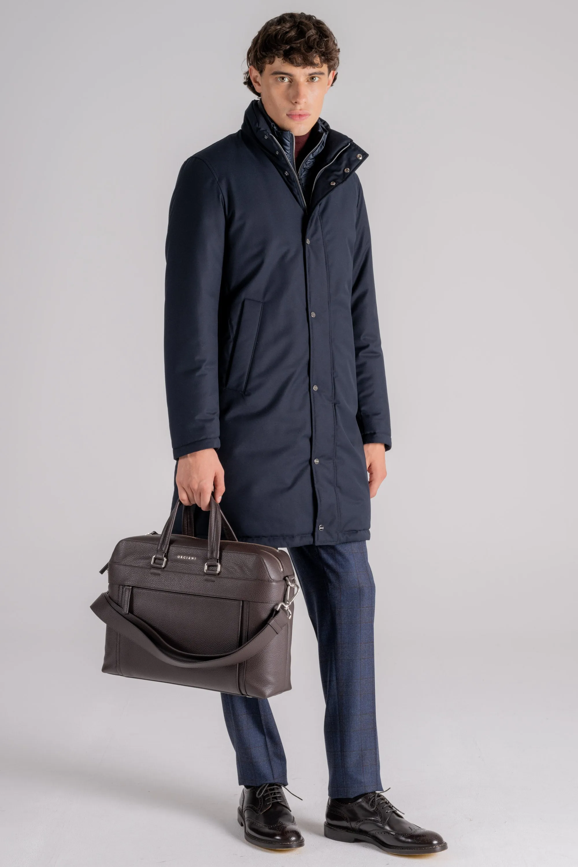 Orciani Borsa Briefcase In Pelle Marrone Uomo