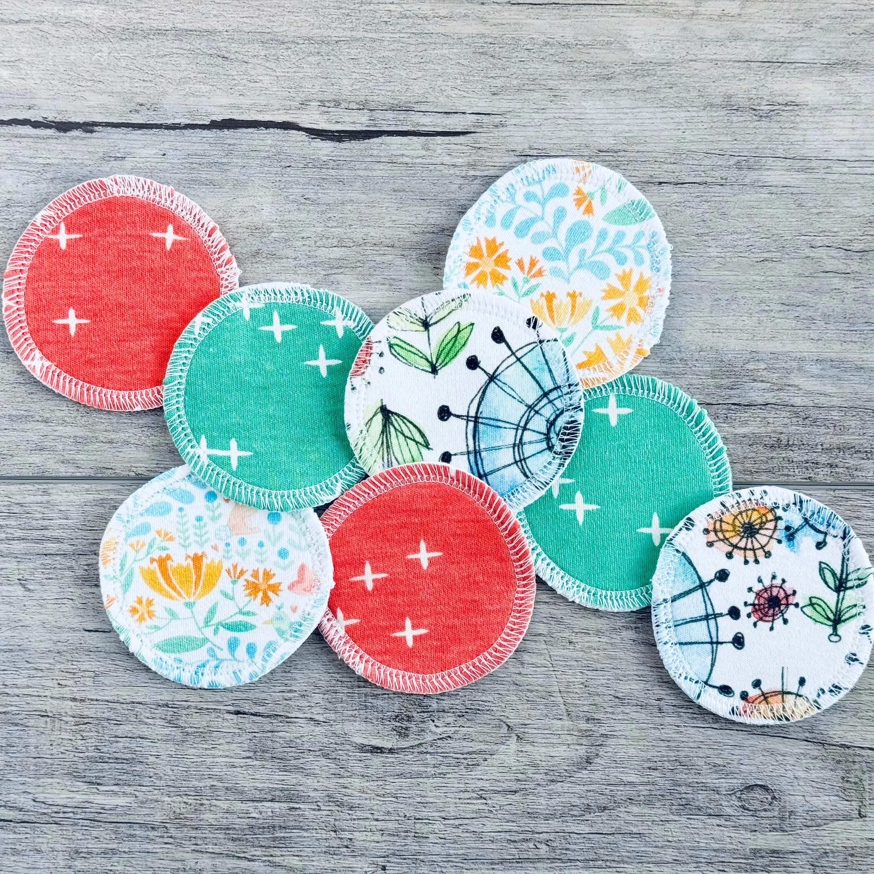 Organic Cotton Face Rounds - Set #26 - Multi Mix (Small)