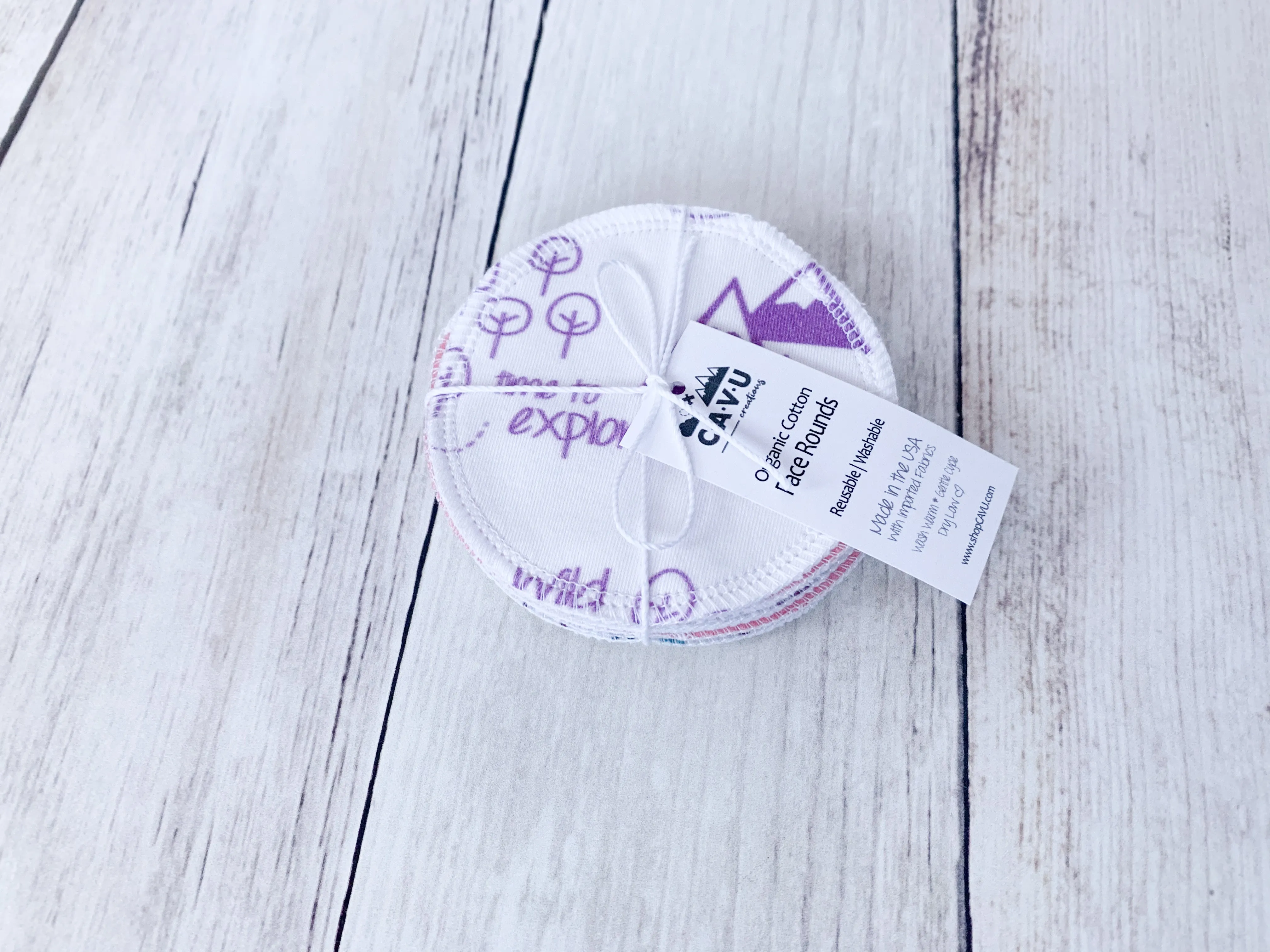 Organic Cotton Face Rounds - Set E - PNW Mix Purple / Pink / Gray (Large)