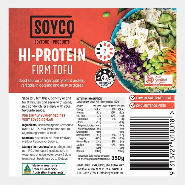 ORGANIC TOFU HI-PROTEIN FIRM 350G