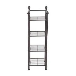 Organize It All 4 Tier Metal Belgium Storage Shelf Tower, Bronze