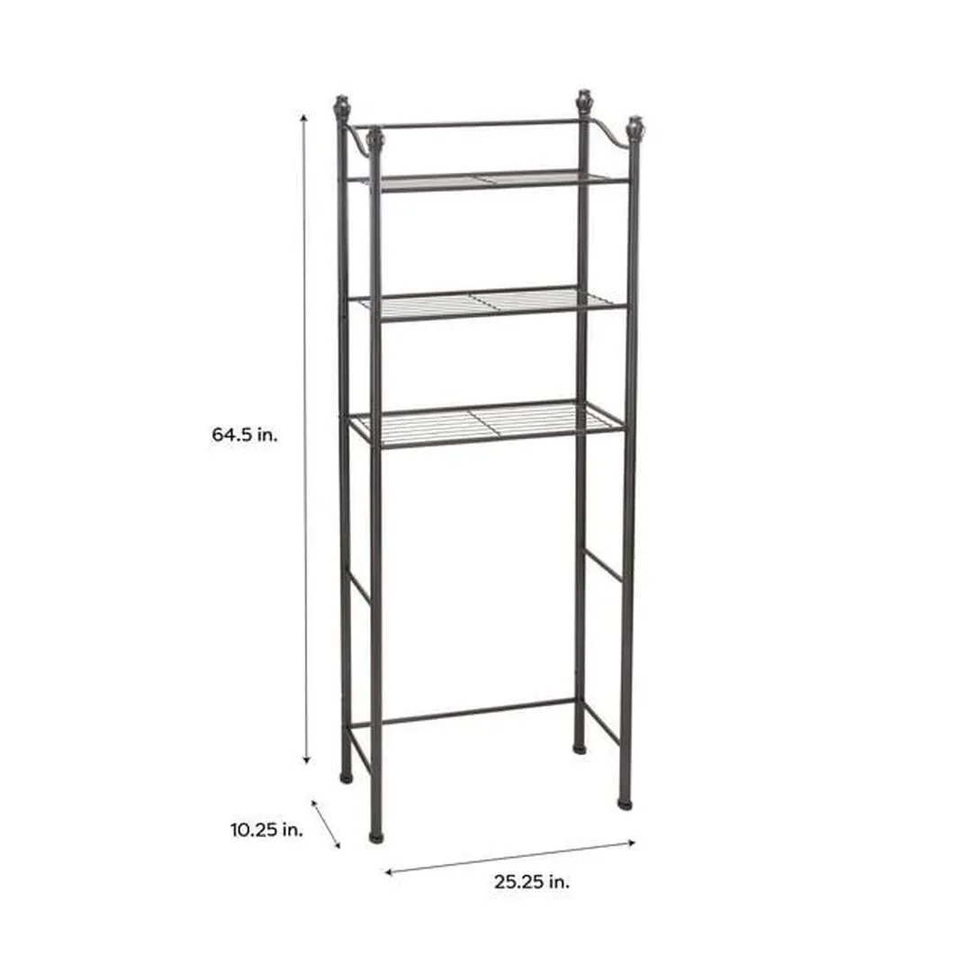 Organize It All 4 Tier Metal Belgium Storage Shelf Tower, Bronze