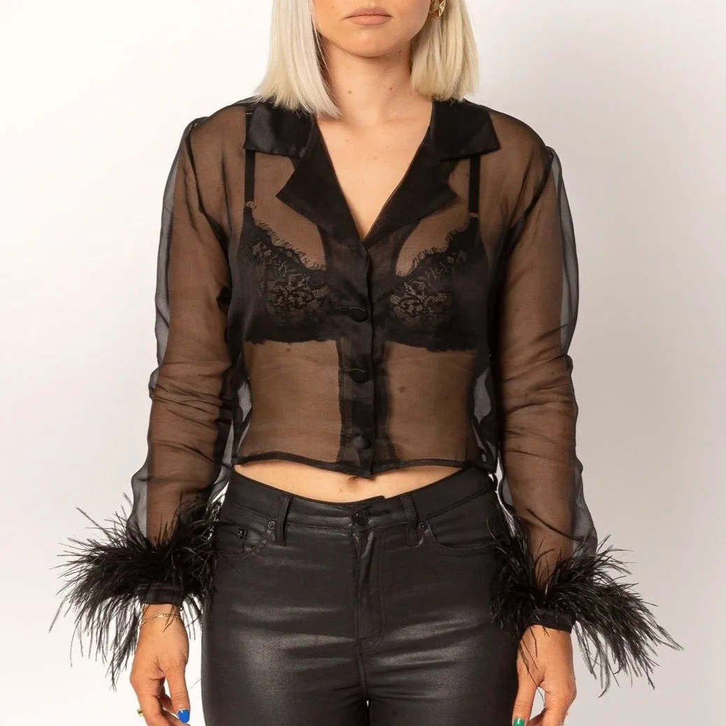 ORGANZA BLOUSE - ONYX