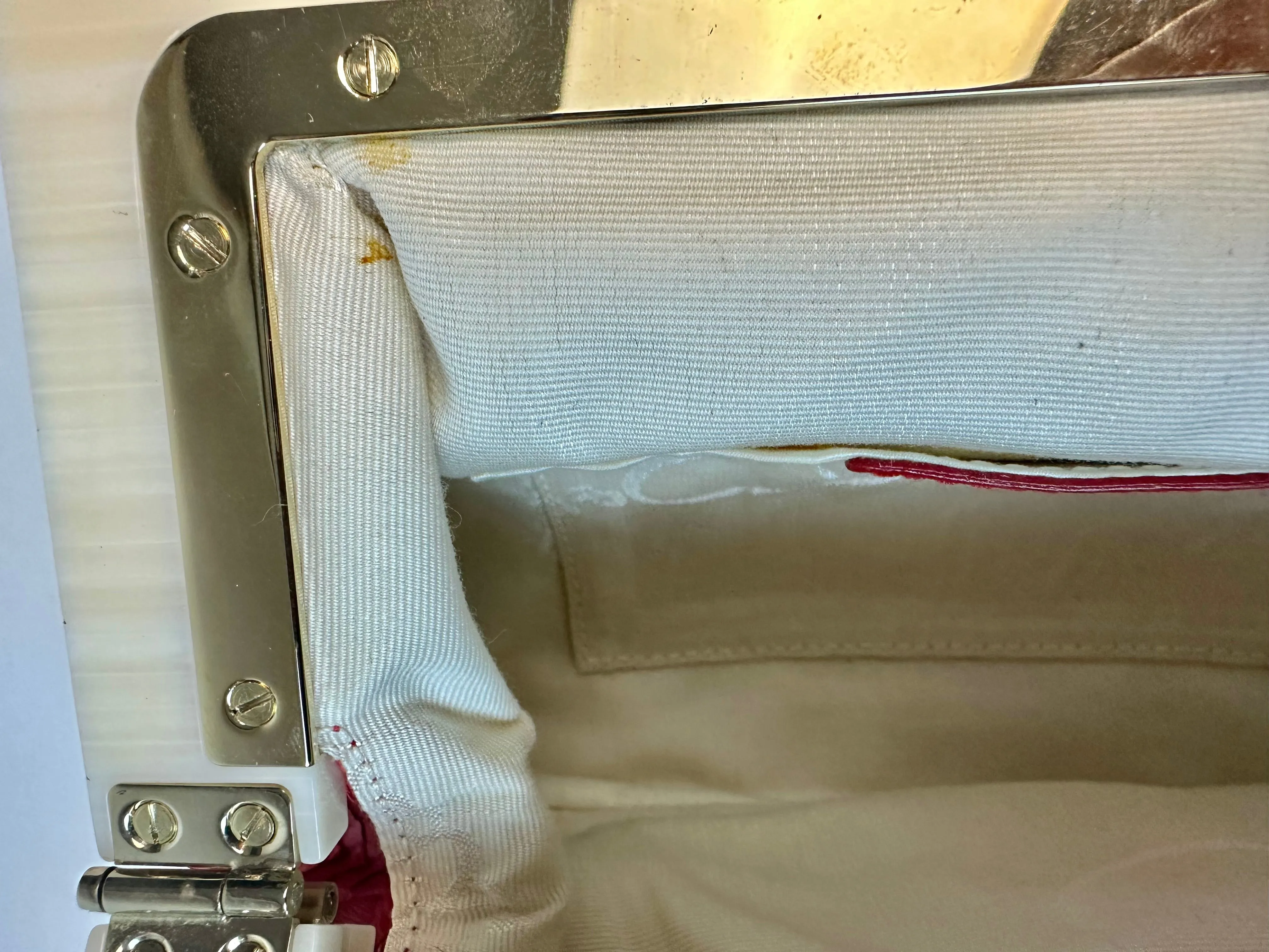 Oscar De La Renta Vintage Strawberry Red Python Skin Clutch