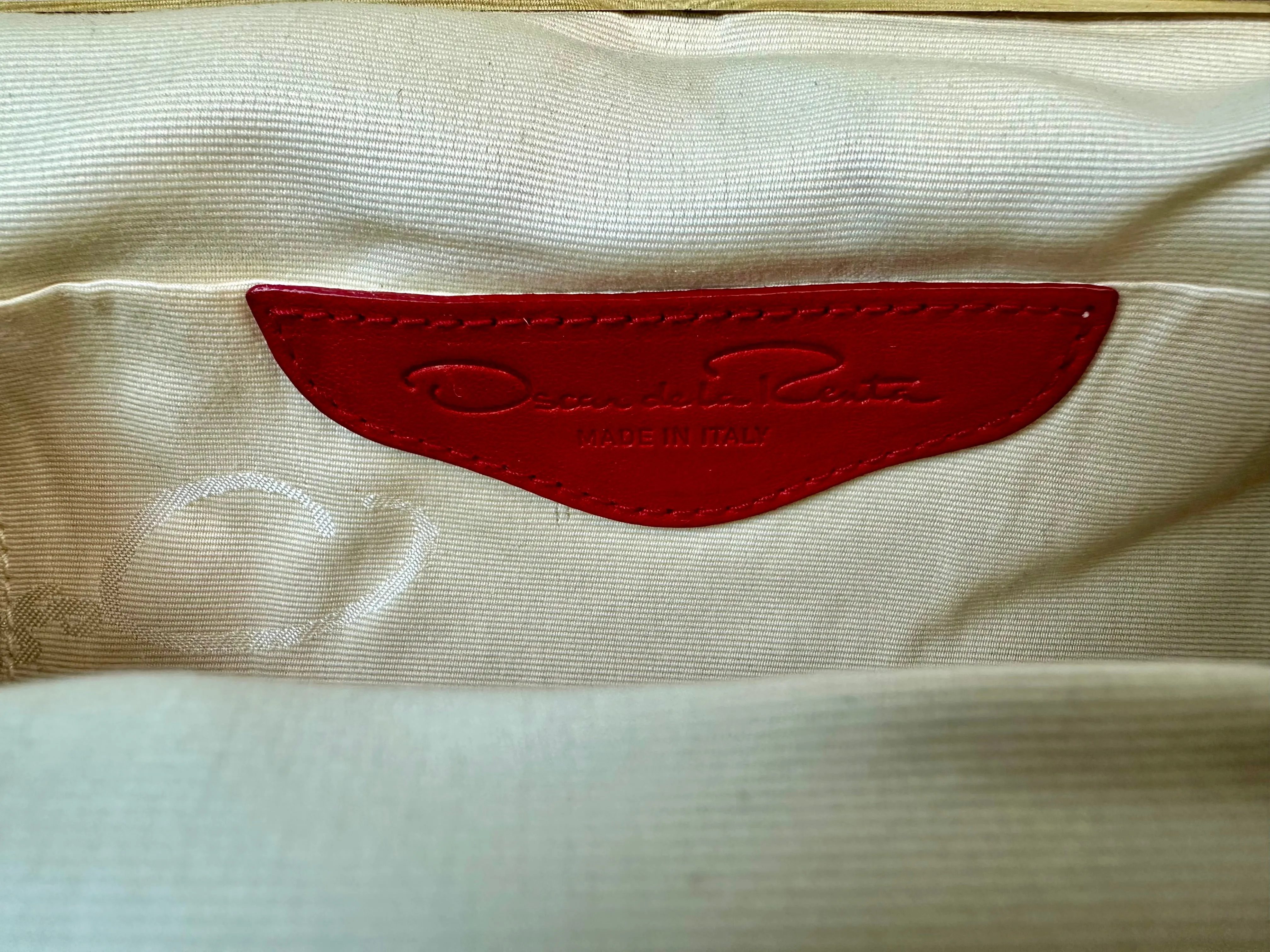 Oscar De La Renta Vintage Strawberry Red Python Skin Clutch