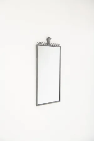 PAAVO TYNELL (ATTRIBUTED),  PEWTER MIRROR WITH SHELL DETAIL, C. 1928