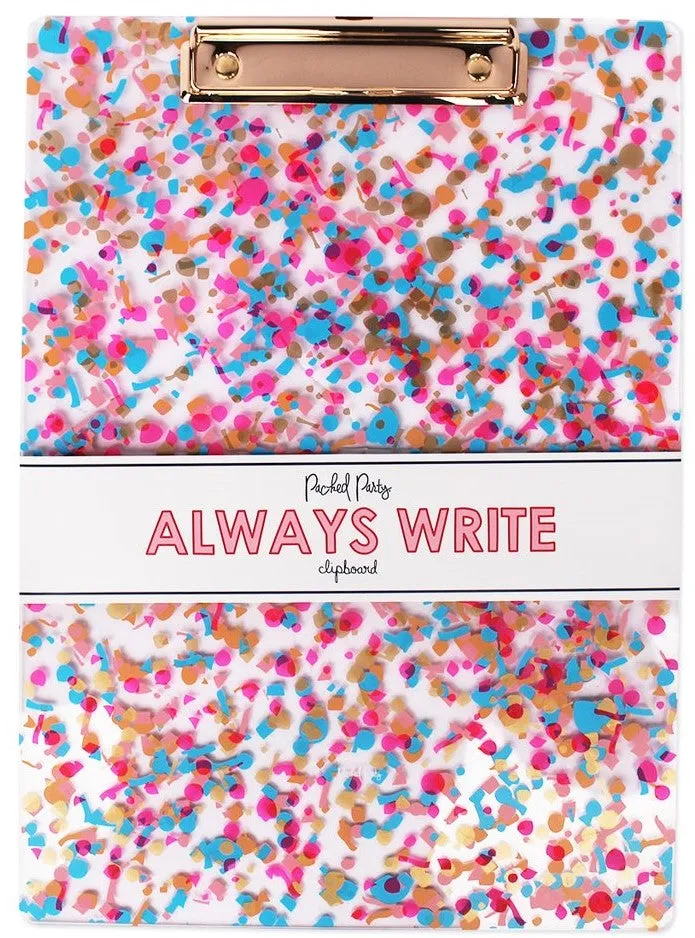 Packed Party Confetti Clip Board