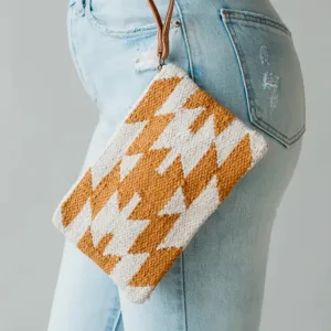 Panache Cream & Camel Aztec Wristlet