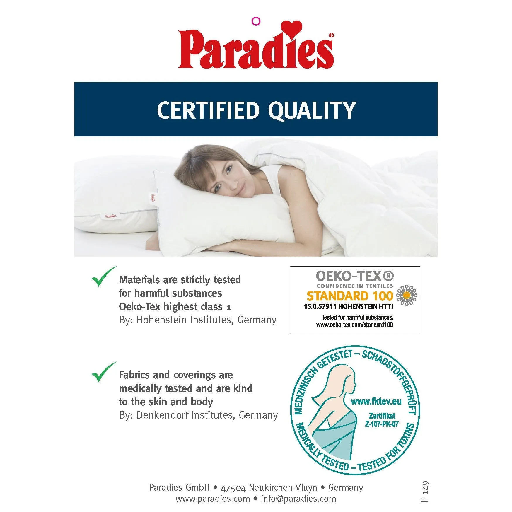 Paradies Mail Firm Organic Down And Feather Pillow