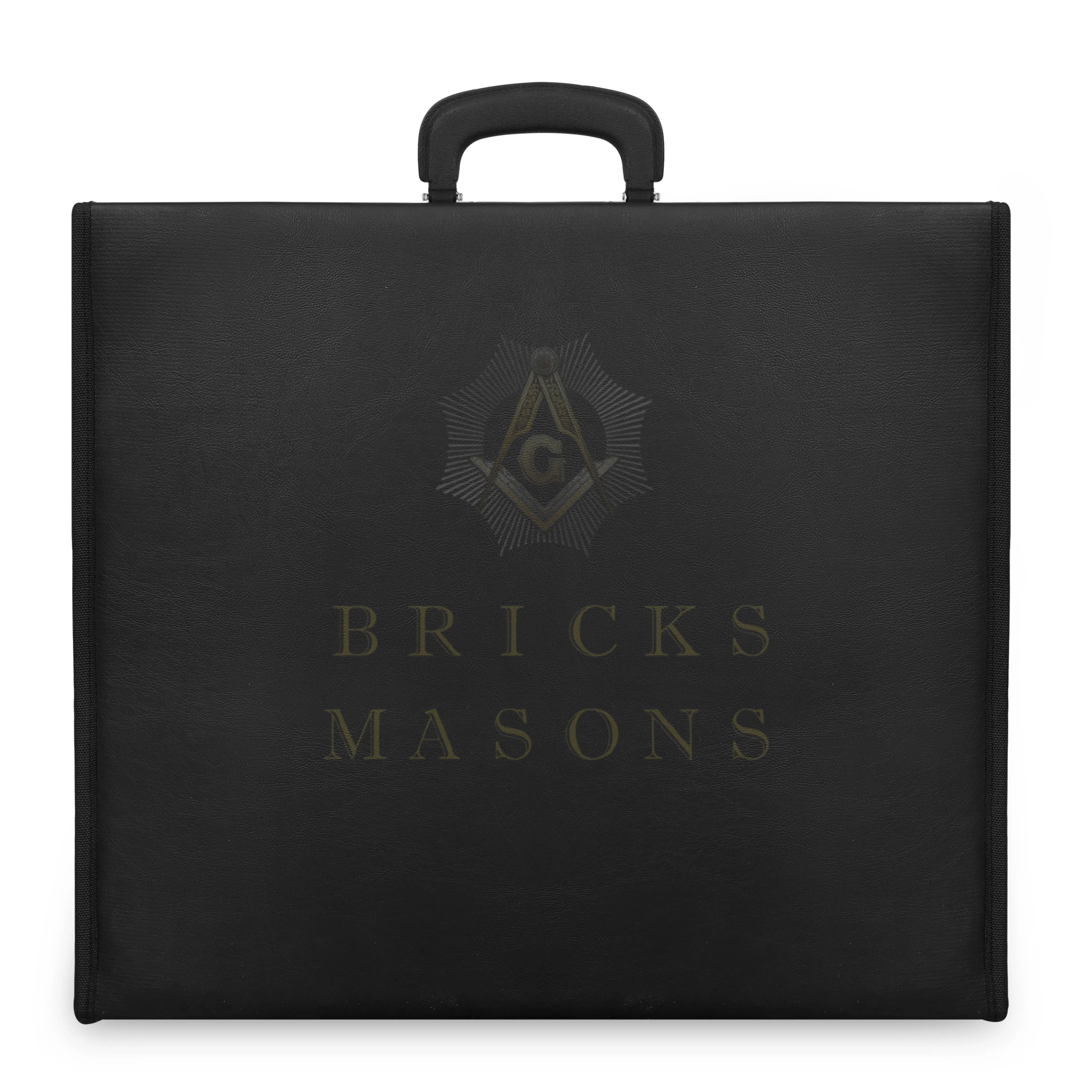 Past Sovereign Master Allied Masonic Degrees Apron Case - Personalized Black Imitation Leather MM, WM, Provincial