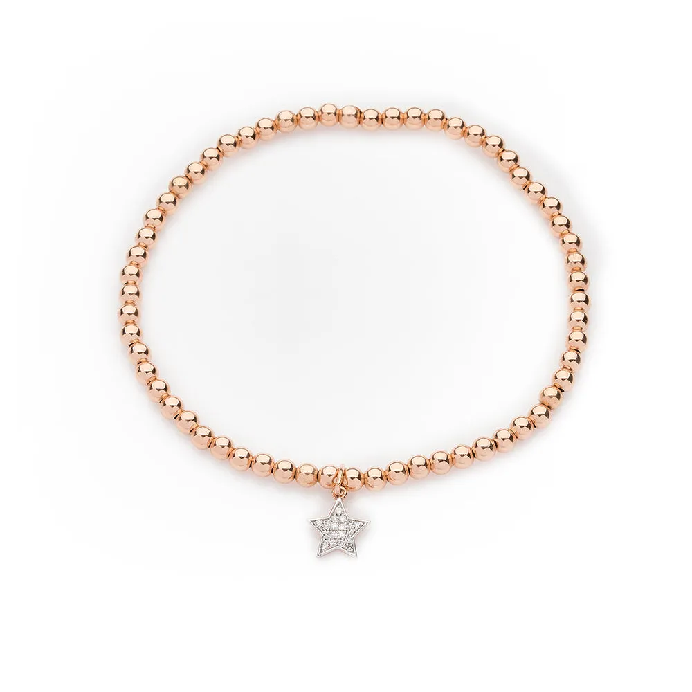 Pavé Diamond Star Bracelet in Rose Gold