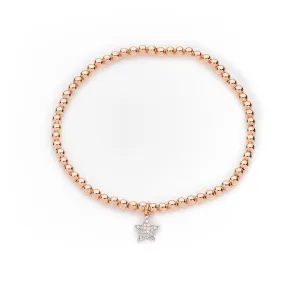 Pavé Diamond Star Bracelet in Rose Gold