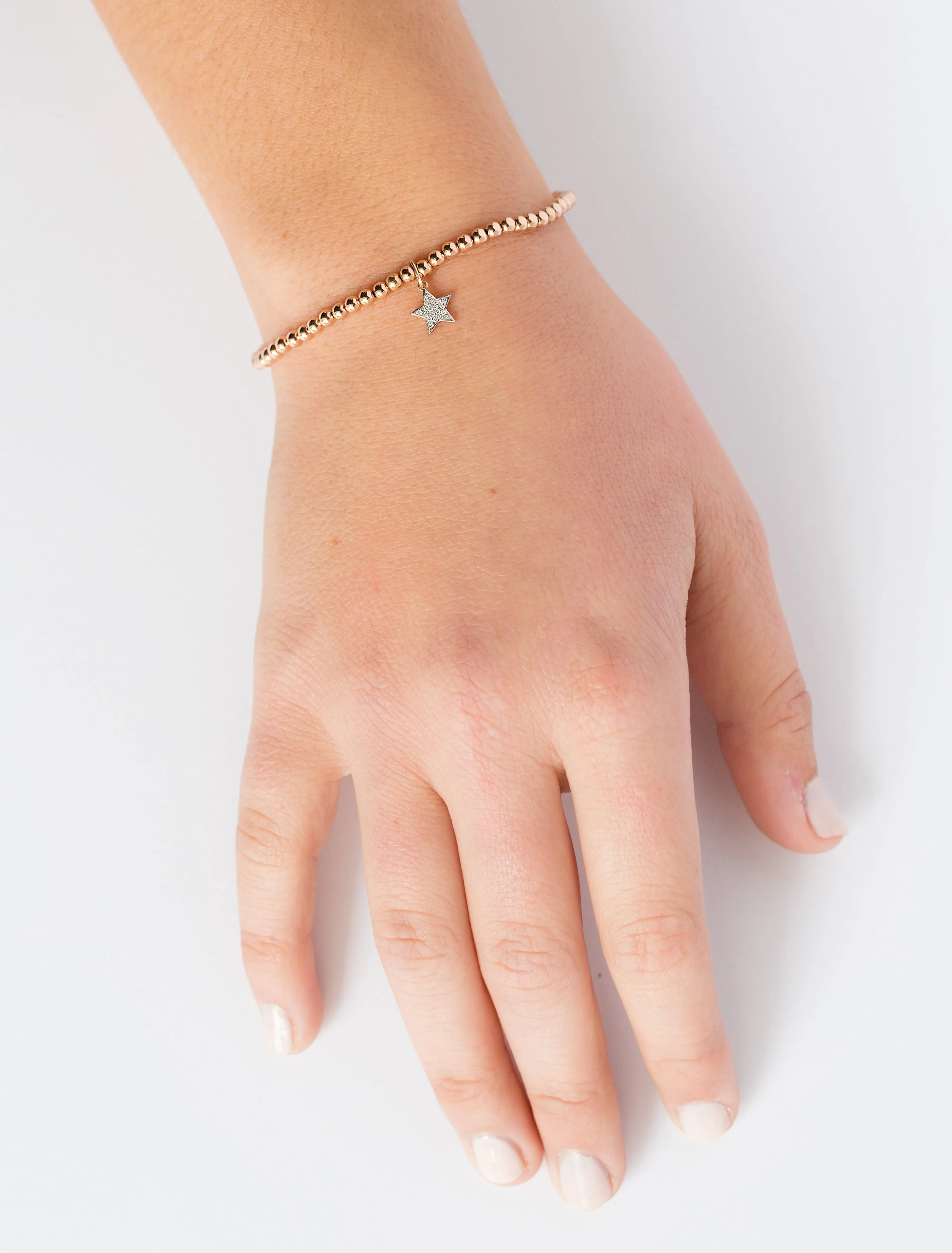 Pavé Diamond Star Bracelet in Rose Gold