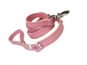 Penelope Leash with Single Leather Flower Crystal on Flower